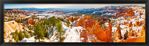 Framed High angle view of rock formations, Boat Mesa, Bryce Canyon National Park, Utah, USA Print