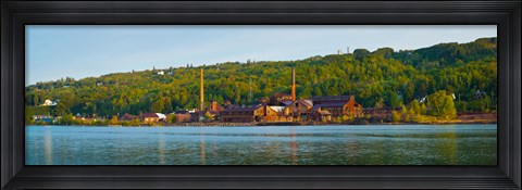 Framed Abandoned copper mine at the waterfront, Keweenaw Waterway, Houghton, Upper Peninsula, Michigan, USA Print