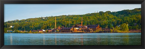 Framed Abandoned copper mine at the waterfront, Keweenaw Waterway, Houghton, Upper Peninsula, Michigan, USA Print