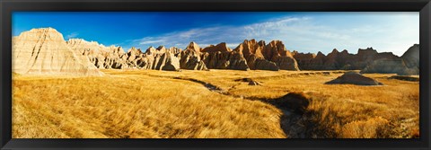 Framed Rock formations on a landscape, Prairie Wind Overlook, Badlands National Park, South Dakota, USA Print