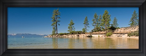 Framed Sand Harbor at morning, Lake Tahoe, Nevada, USA Print