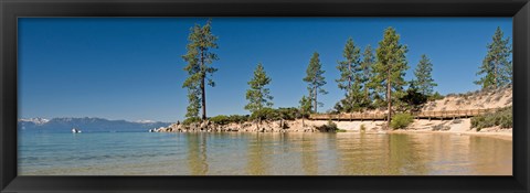 Framed Sand Harbor at morning, Lake Tahoe, Nevada, USA Print