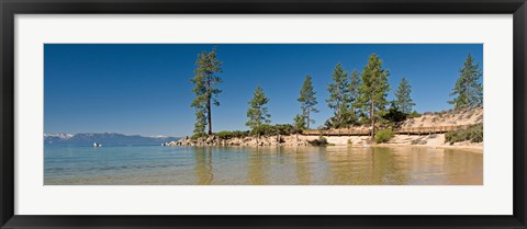 Framed Sand Harbor at morning, Lake Tahoe, Nevada, USA Print