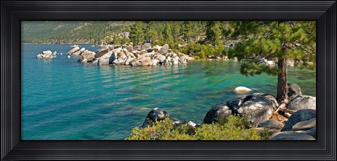 Framed Boulders at Sand Harbor, Lake Tahoe, Nevada, USA Print