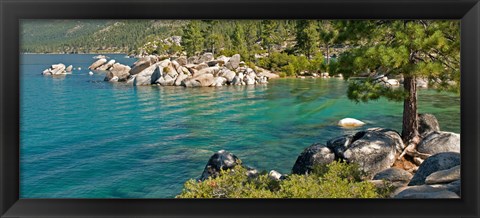 Framed Boulders at Sand Harbor, Lake Tahoe, Nevada, USA Print