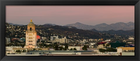 Framed Beverly Hills City Hall, Beverly Hills, West Hollywood, Hollywood Hills, California Print