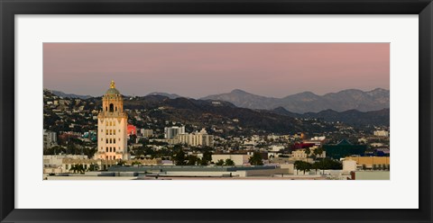 Framed Beverly Hills City Hall, Beverly Hills, West Hollywood, Hollywood Hills, California Print