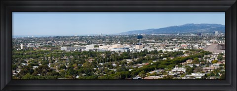 Framed High angle view of a city, Culver City, West Los Angeles, Santa Monica Mountains, Los Angeles County, California, USA Print