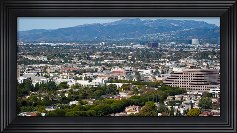 Framed High angle view of a city, Culver City, Santa Monica Mountains, Los Angeles County, California, USA Print