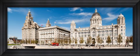Framed Buildings at the waterfront, Royal Liver Building, Port Of Liverpool Building, Liverpool, Merseyside, England Print