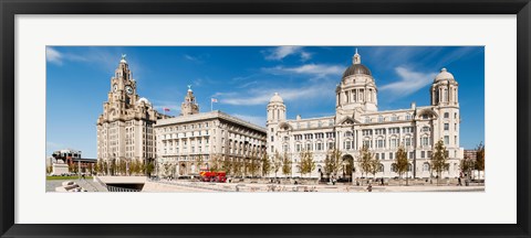 Framed Buildings at the waterfront, Royal Liver Building, Port Of Liverpool Building, Liverpool, Merseyside, England Print