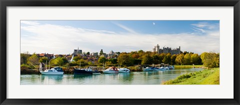 Framed Boats at River Arun, Arundel, West Sussex, England Print