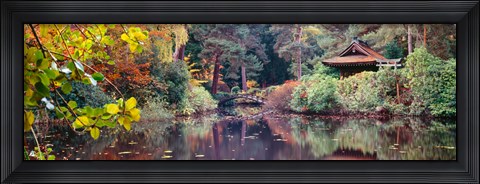 Framed Japanese Garden in autumn, Tatton Park, Cheshire, England Print