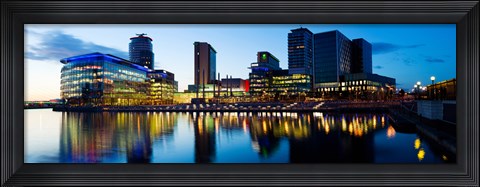Framed Media City at dusk, Salford Quays, Greater Manchester, England 2012 Print