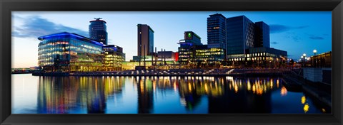 Framed Media City at dusk, Salford Quays, Greater Manchester, England 2012 Print