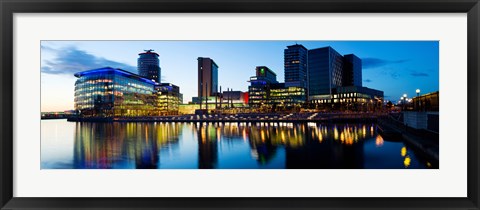 Framed Media City at dusk, Salford Quays, Greater Manchester, England 2012 Print