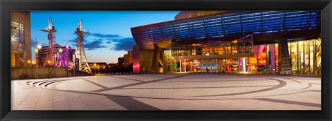 Framed Lowry complex at dusk, Salford Quays, Greater Manchester, England Print