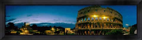 Framed Amphitheater at dusk, Coliseum, Rome, Lazio, Italy Print