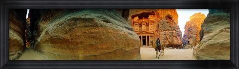 Framed Narrow passageway at Al Khazneh, Petra, Jordan Print