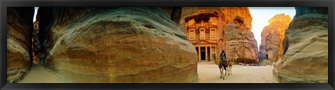 Framed Narrow passageway at Al Khazneh, Petra, Jordan Print