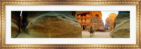 Framed Narrow passageway at Al Khazneh, Petra, Jordan Print