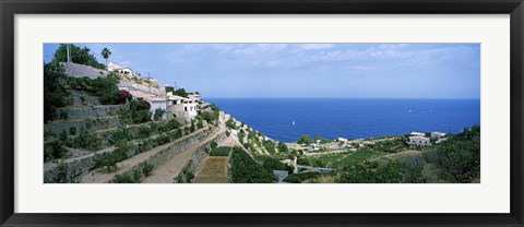 Framed Small coastal village, Deia, Majorca, Balearic Islands, Spain Print