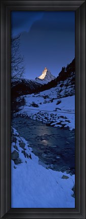 Framed Mt Matterhorn from Zermatt, Valais Canton, Switzerland Print