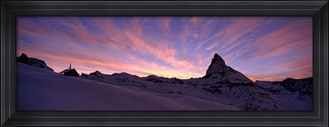 Framed Mt Matterhorn at sunset, Riffelberg, Zermatt, Valais Canton, Switzerland Print