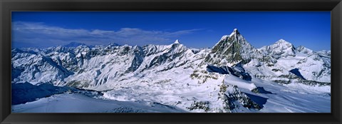 Framed Snow Covered Swiss Alps, Switzerland Print