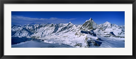 Framed Snow Covered Swiss Alps, Switzerland Print