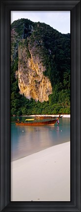 Framed Longtail boat in Ton Sai Bay, Phi Phi Don, Thailand Print