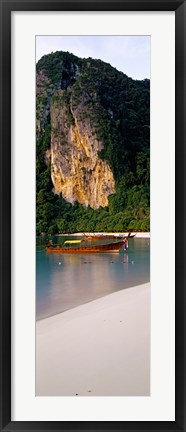 Framed Longtail boat in Ton Sai Bay, Phi Phi Don, Thailand Print