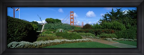 Framed Suspension bridge, Golden Gate Bridge, San Francisco Bay, San Francisco, California, USA Print