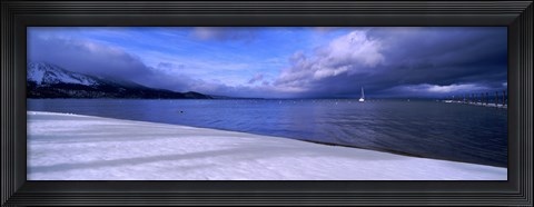 Framed Clouds over a lake, Lake Tahoe, California, USA Print