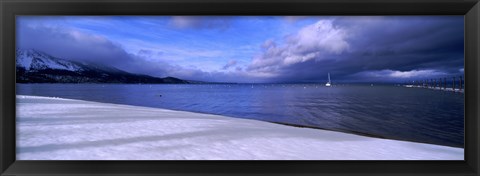 Framed Clouds over a lake, Lake Tahoe, California, USA Print