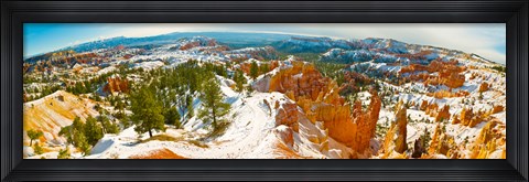 Framed Rock formations in a canyon, Bryce Canyon, Bryce Canyon National Park, Red Rock Country, Utah, USA Print