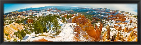 Framed Rock formations in a canyon, Bryce Canyon, Bryce Canyon National Park, Red Rock Country, Utah, USA Print