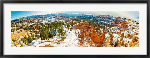 Framed Rock formations in a canyon, Bryce Canyon, Bryce Canyon National Park, Red Rock Country, Utah, USA Print