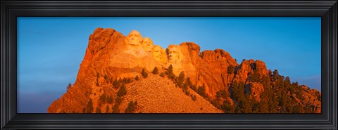 Framed Low angle view of a monument, Mt Rushmore, South Dakota Print
