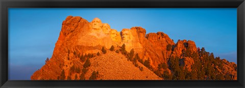 Framed Low angle view of a monument, Mt Rushmore, South Dakota Print