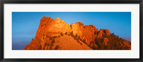 Framed Low angle view of a monument, Mt Rushmore, South Dakota Print