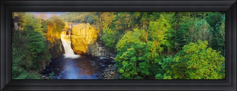 Framed Waterfall in a forest, High Force, River Tees, Teesdale, County Durham, England Print