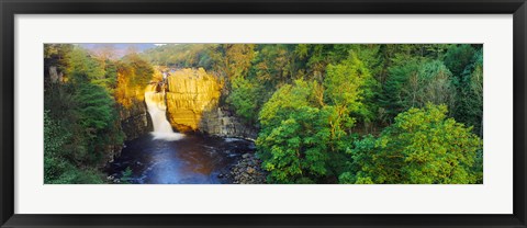 Framed Waterfall in a forest, High Force, River Tees, Teesdale, County Durham, England Print