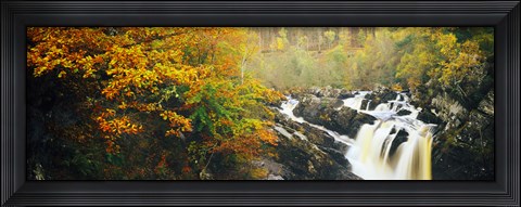 Framed Waterfall in autumn, Rogie Falls, Black Water, Garve, Ross-Shire, Scotland Print