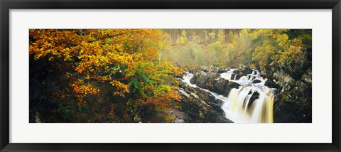 Framed Waterfall in autumn, Rogie Falls, Black Water, Garve, Ross-Shire, Scotland Print