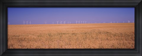 Framed Wind farm at Panhandle area, Texas, USA Print