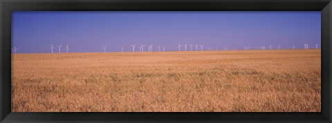 Framed Wind farm at Panhandle area, Texas, USA Print