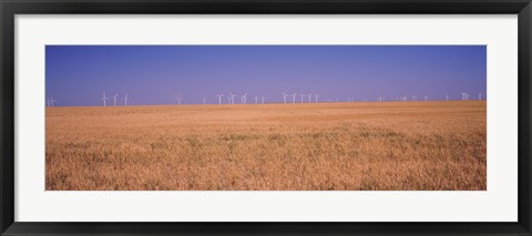 Framed Wind farm at Panhandle area, Texas, USA Print