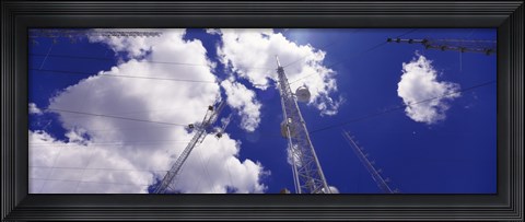 Framed Low angle view of radio antennas, Tucson Mountain Park, Tucson, Arizona, USA Print