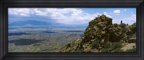 Framed Aerial view of Tucson Mountain Park, Tucson, Arizona Print